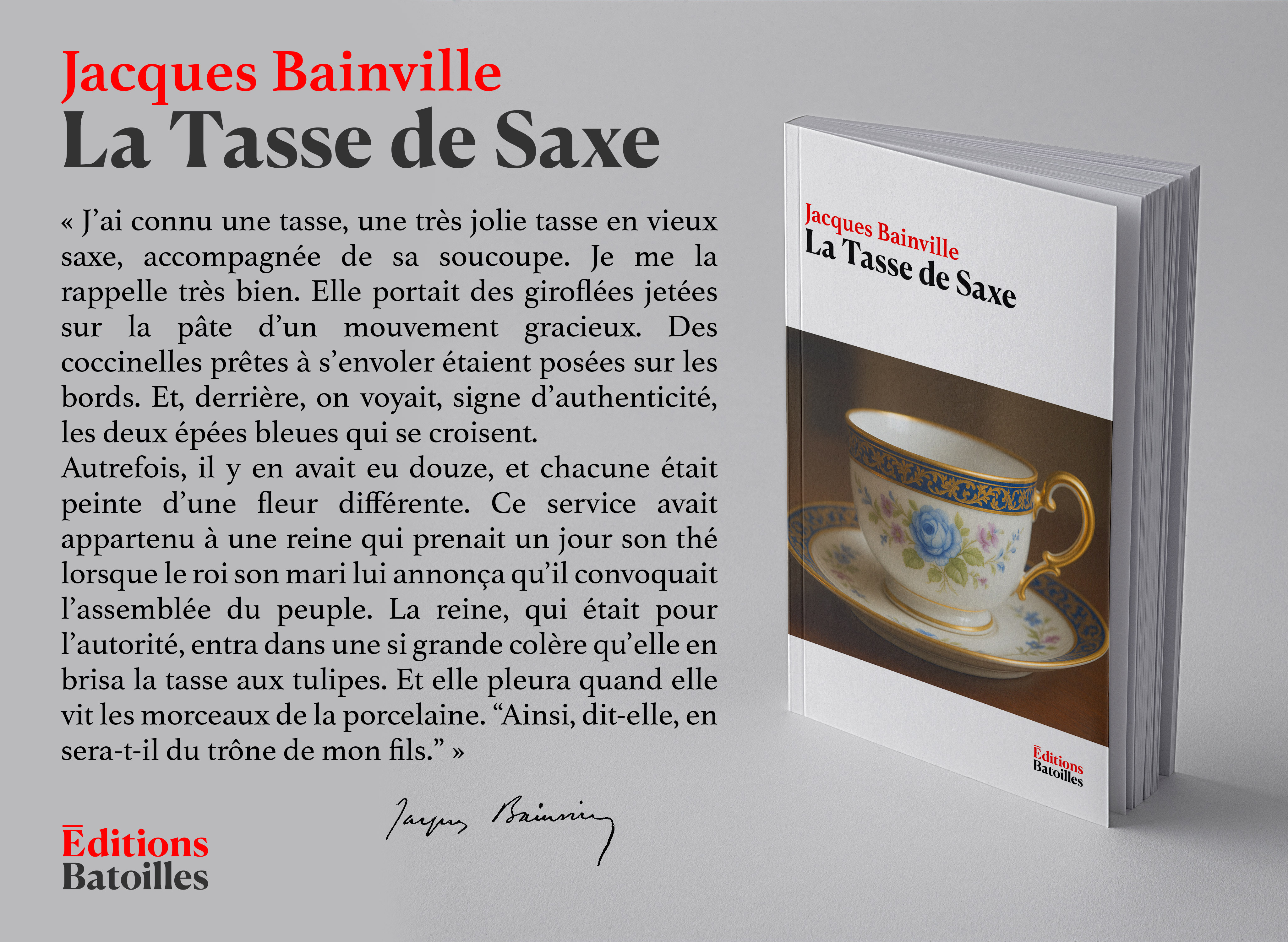 Parution : La Tasse de Saxe de Jacques Bainville