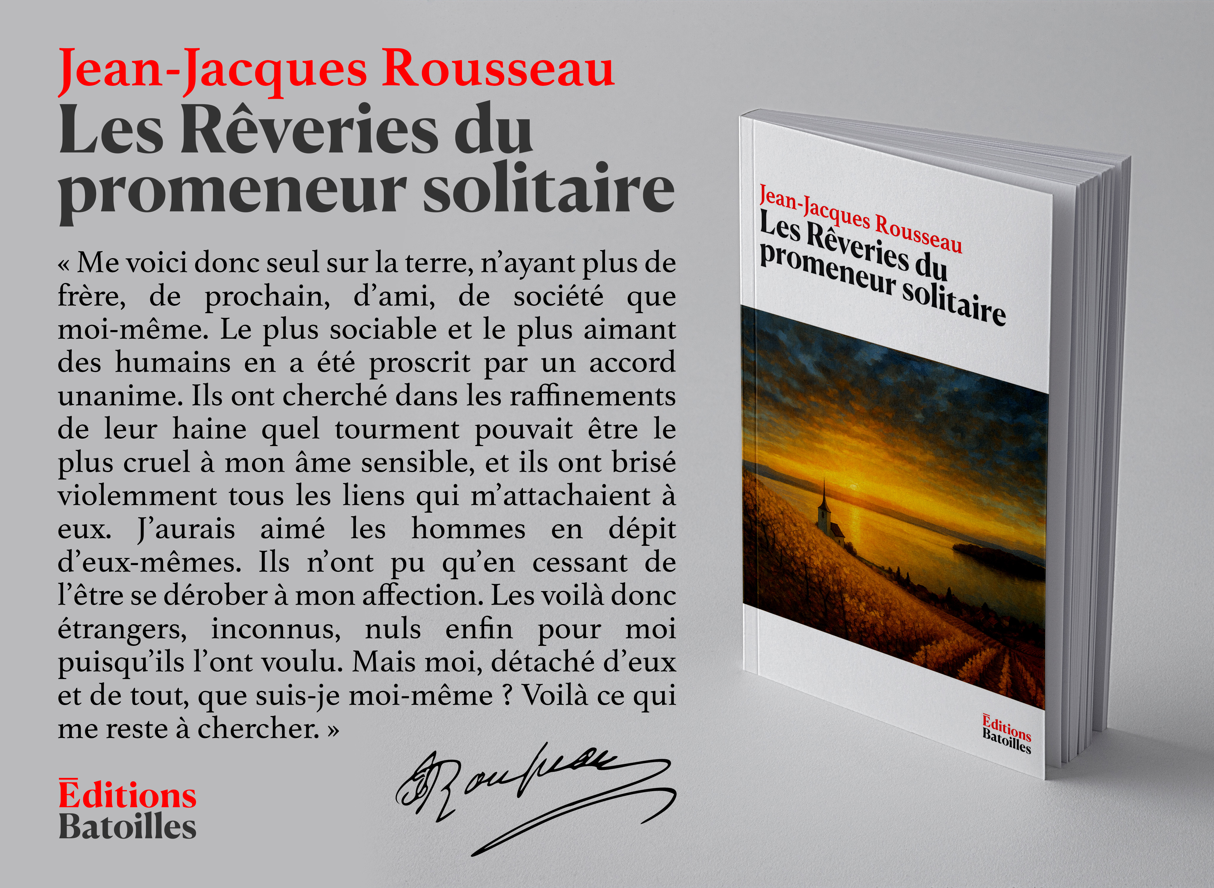 Parution : « Les Rêveries du promeneur solitaire » de Jean-Jacques Rousseau